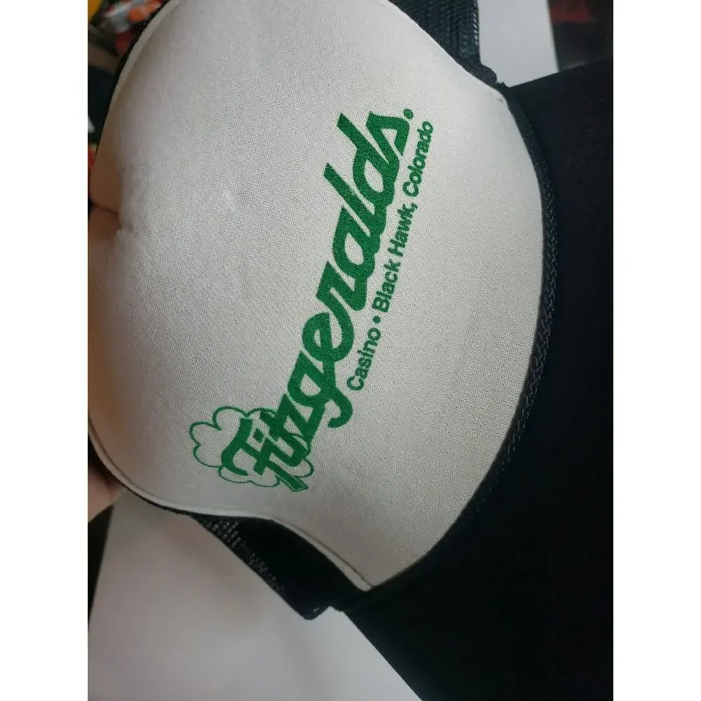 VTG Fitzgeralds Casino Hat Cap Snap Back Mesh Trucker Black Hawk Colorado 90s